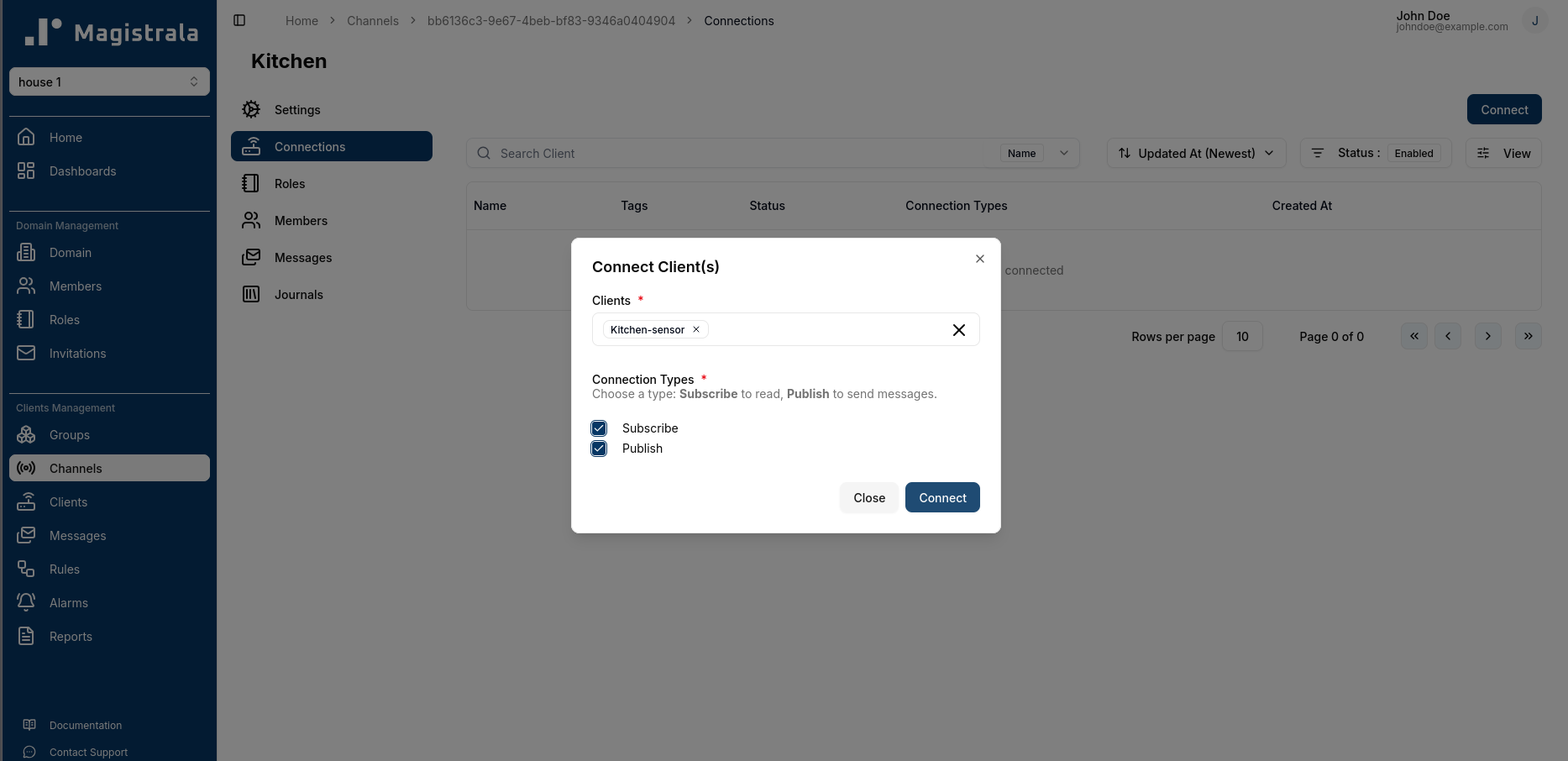 Connect Client Modal